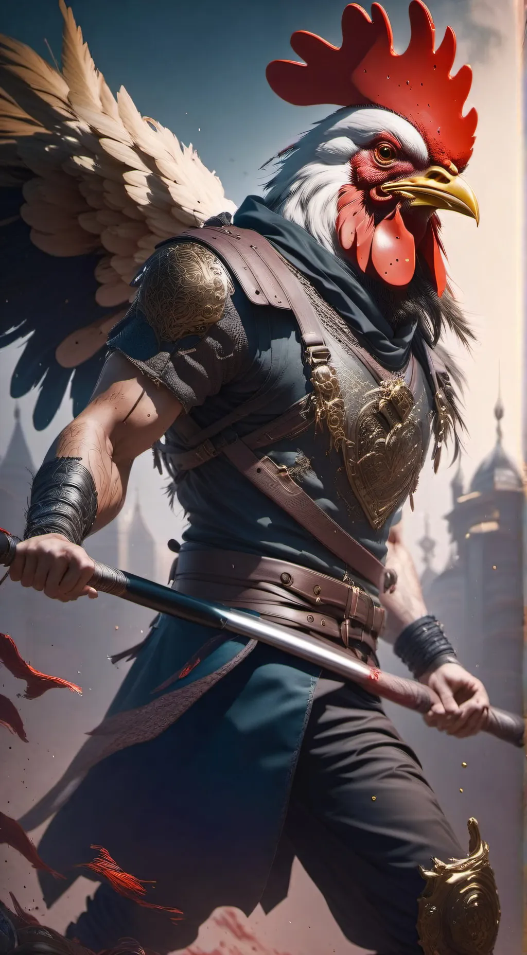 ai character: killer chicken background