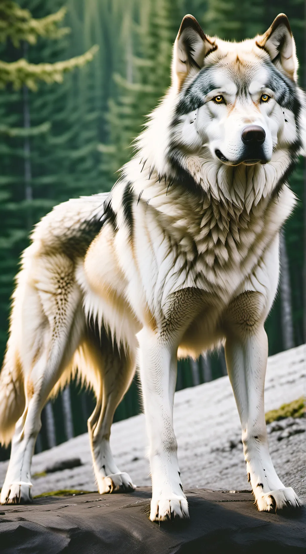 ai character: wolf dog hybrid background