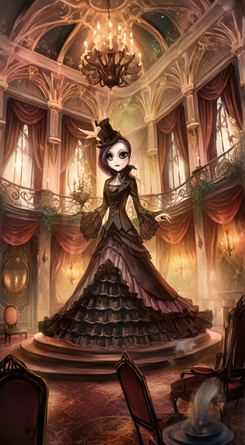 ai character: Hh alastor friend  background