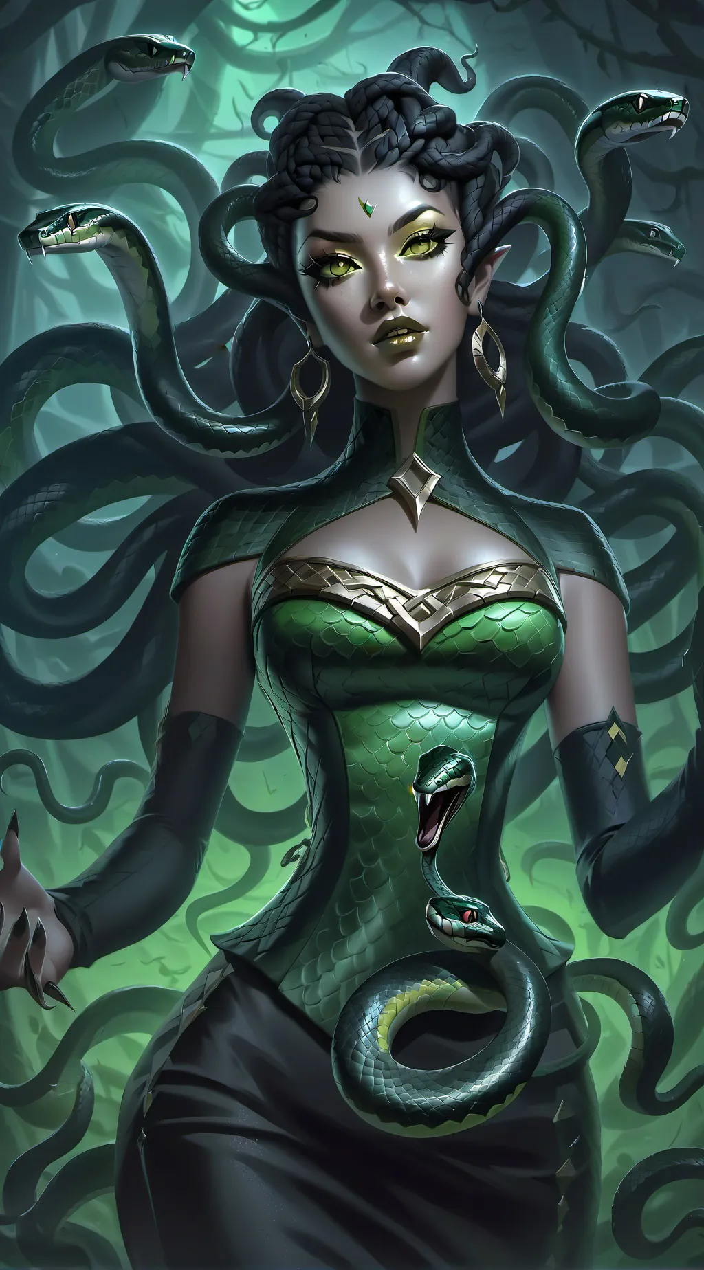 ai character: Medusa background