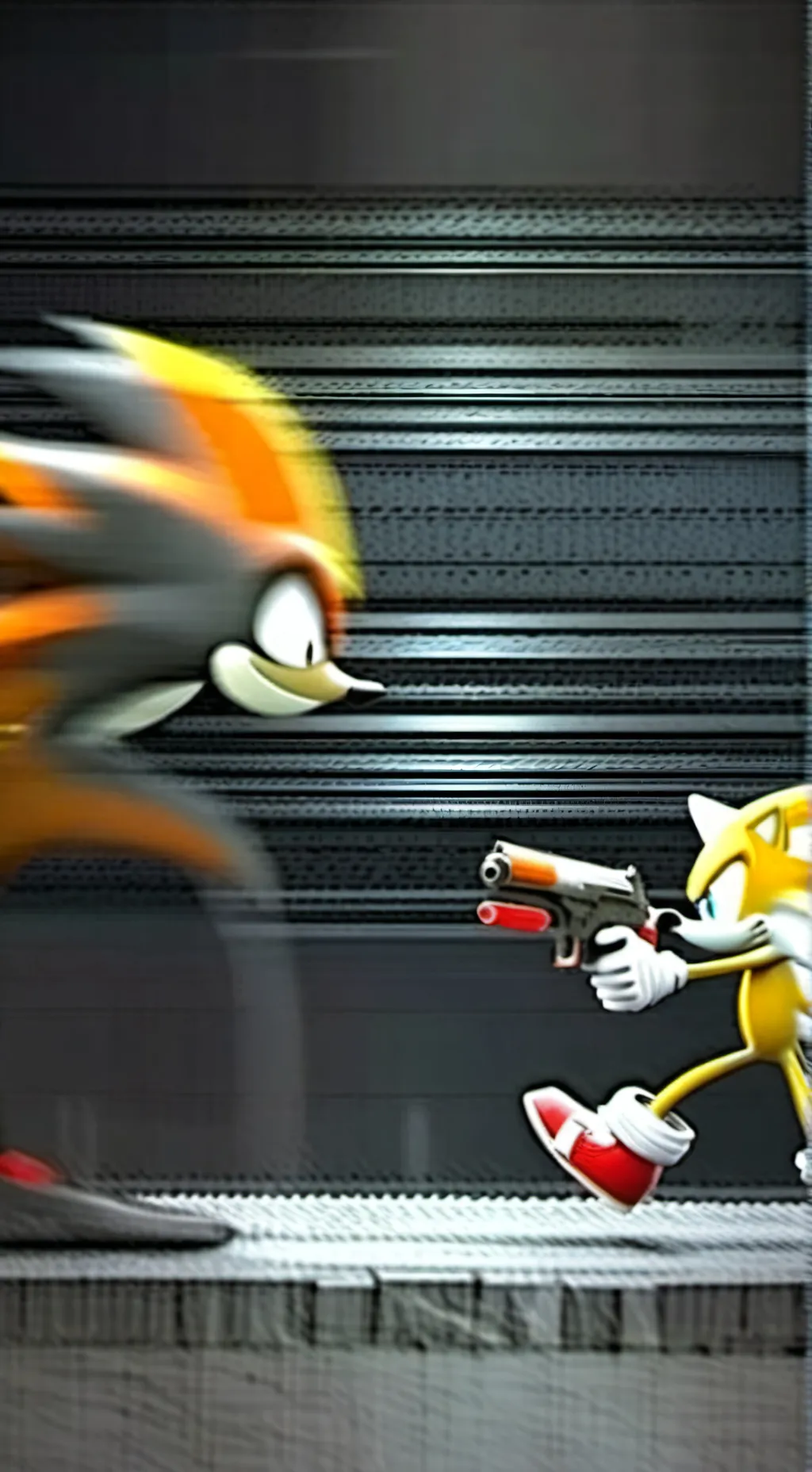 ai character: Sonic shooting background