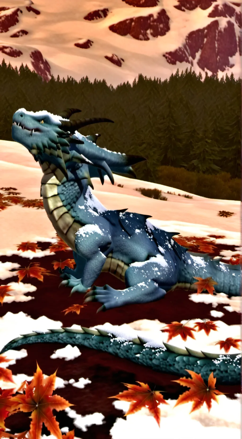 ai character: Snow Dragon background