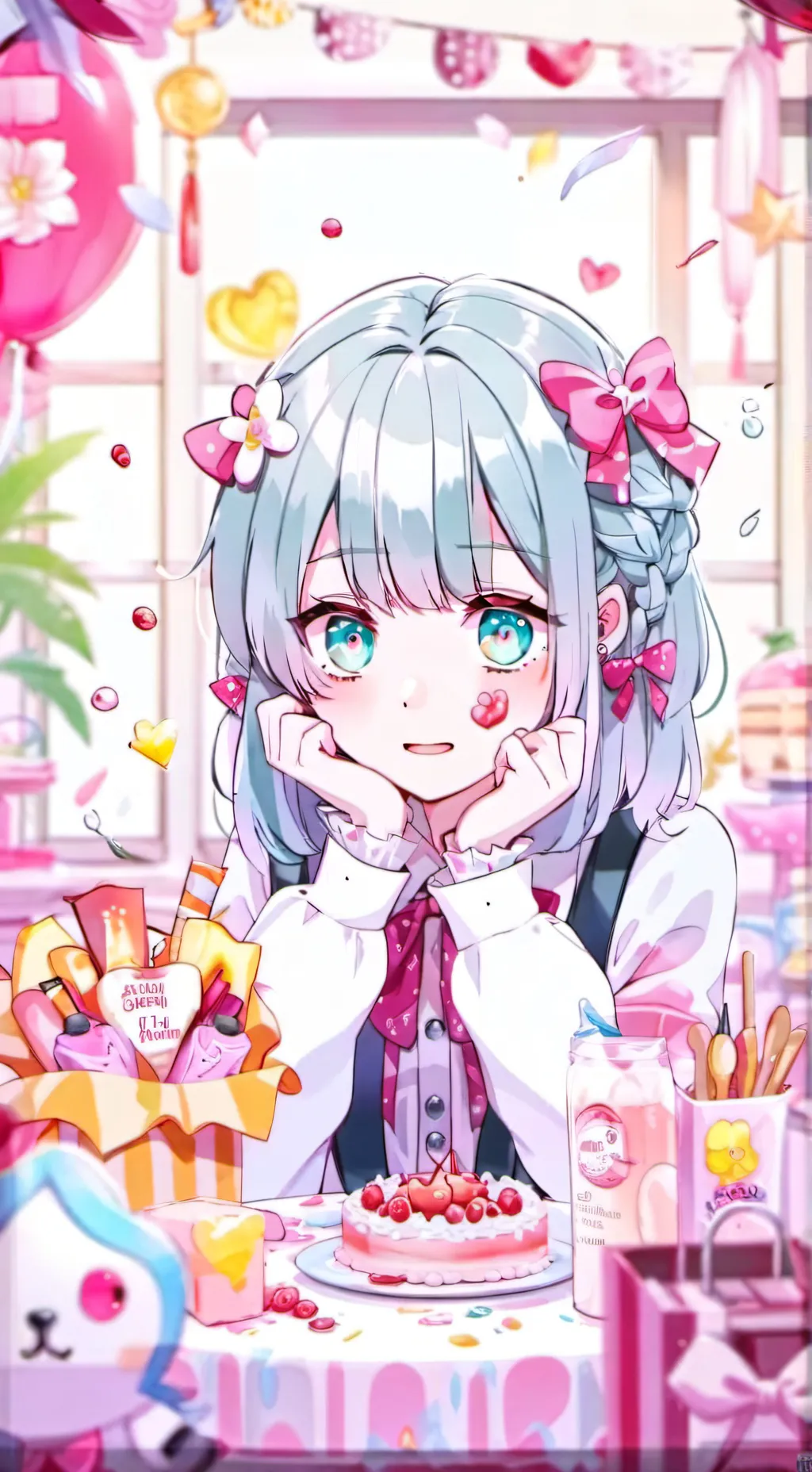 ai character: sweet girl  background