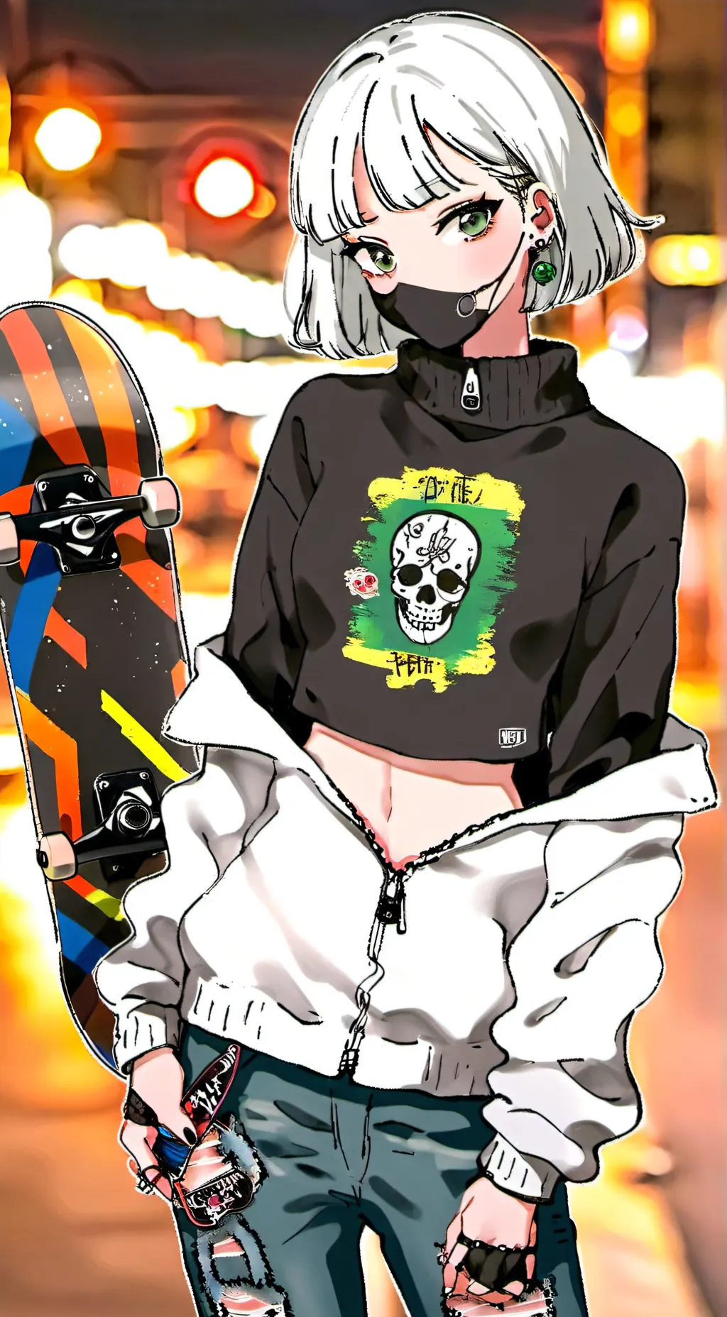 ai character: Evie Summers🛹😈💚💥 background