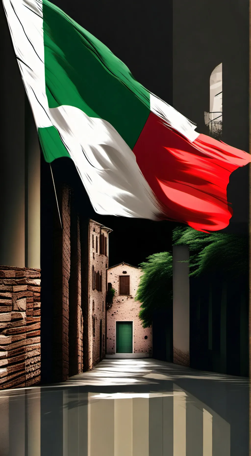 ai character: Italy(countrball) background