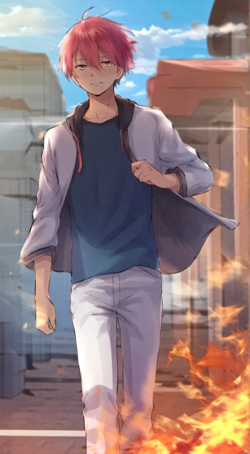 ai character: Shoto Todoroki  background