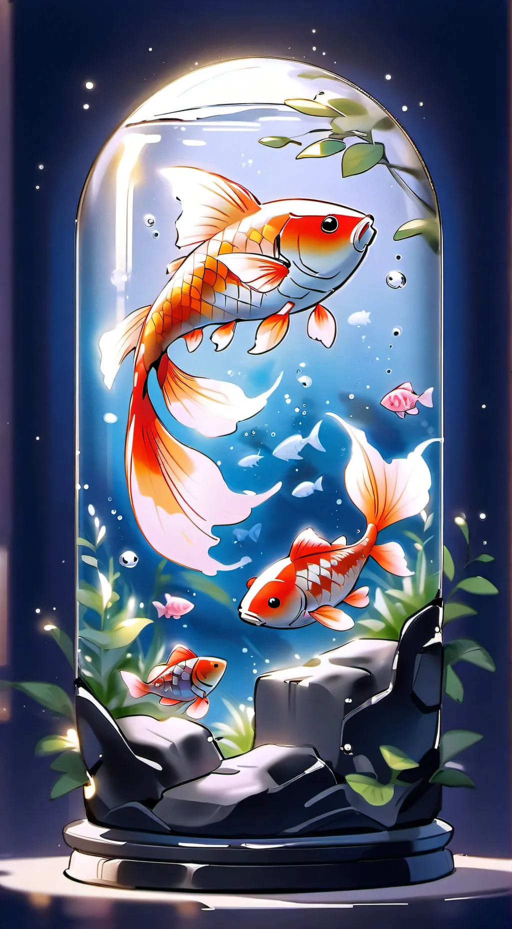 ai character: ꧁gold fish꧂ background