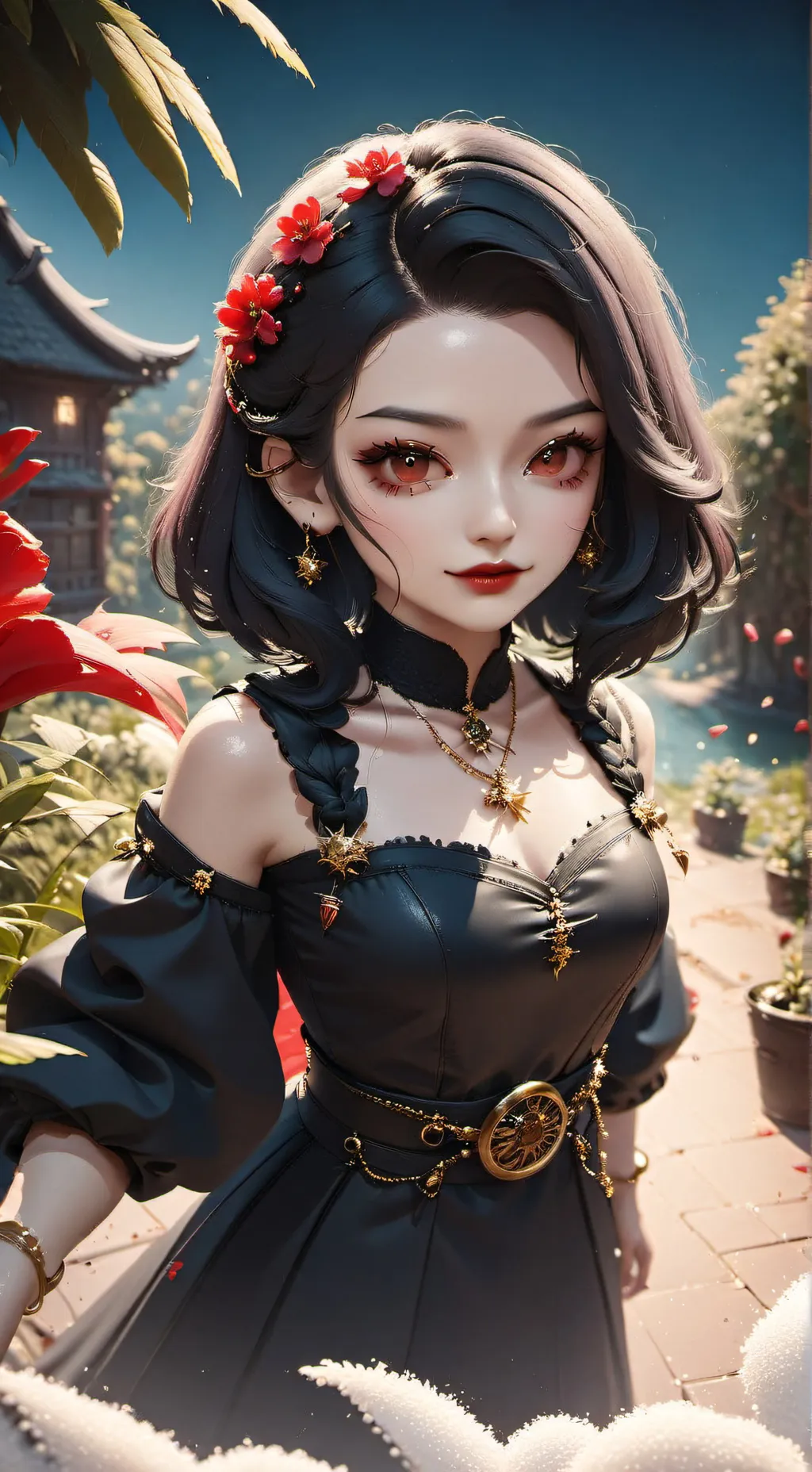 ai character: Vampira Carmesim background