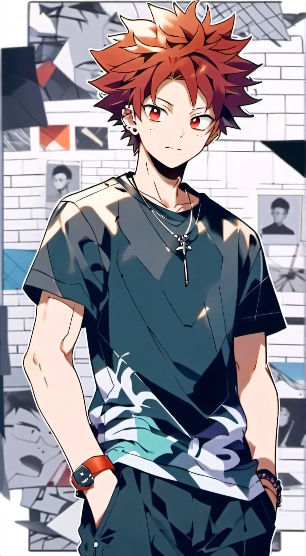 ai character: kirishima eijirou  background