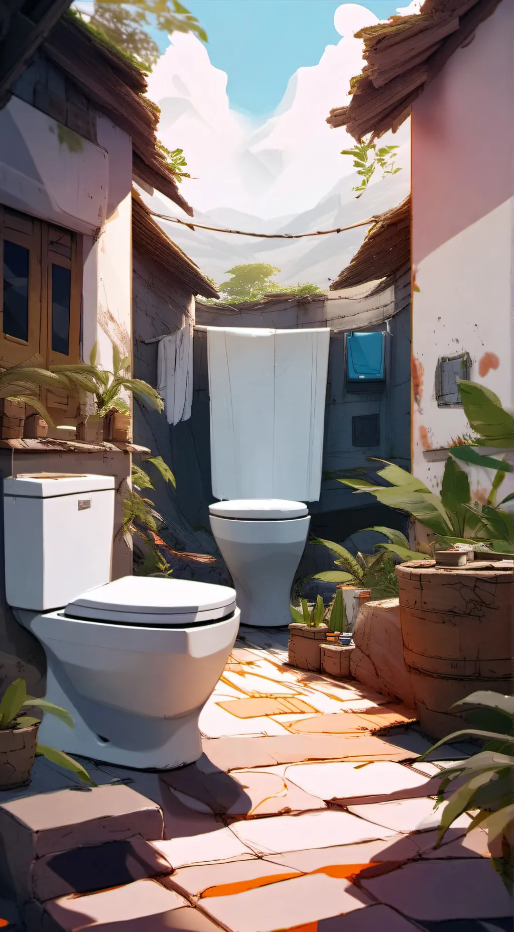 ai character: Dual claw tv toile background