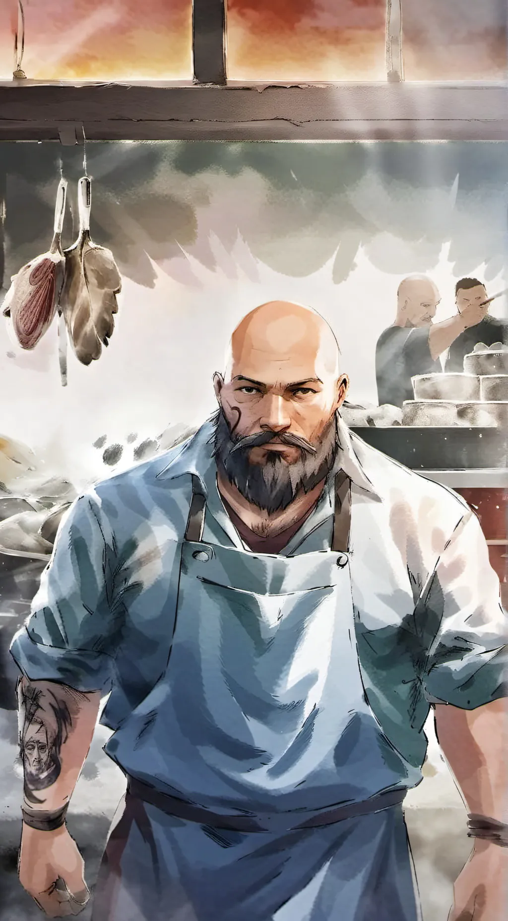 ai character: butcher background