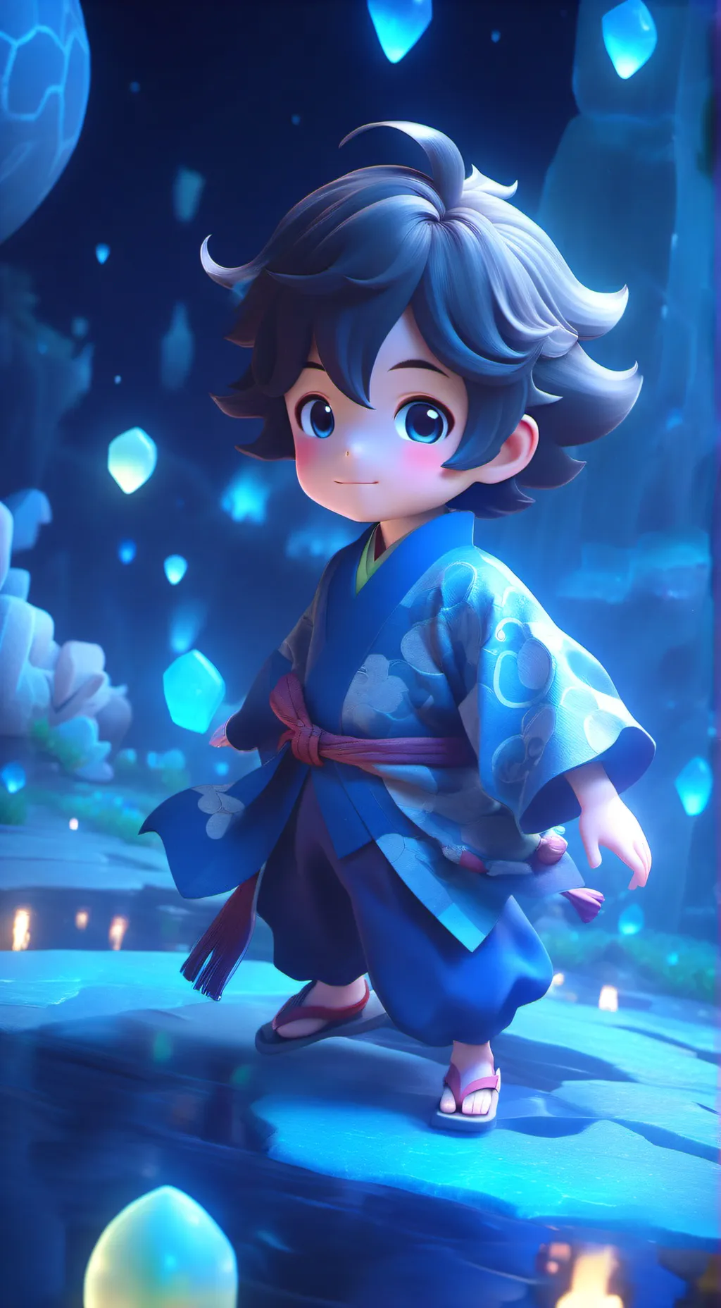 ai character: Kid isagi  background