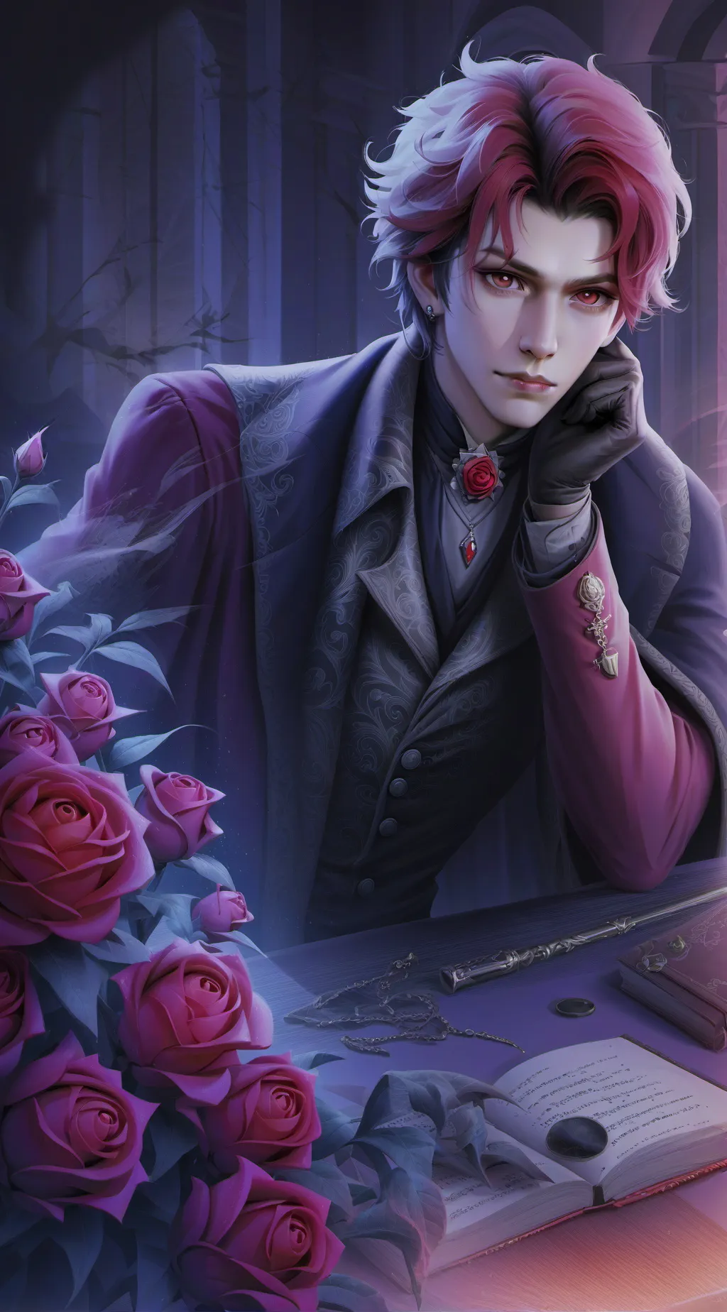 ai character: Valentyn Nocturne background