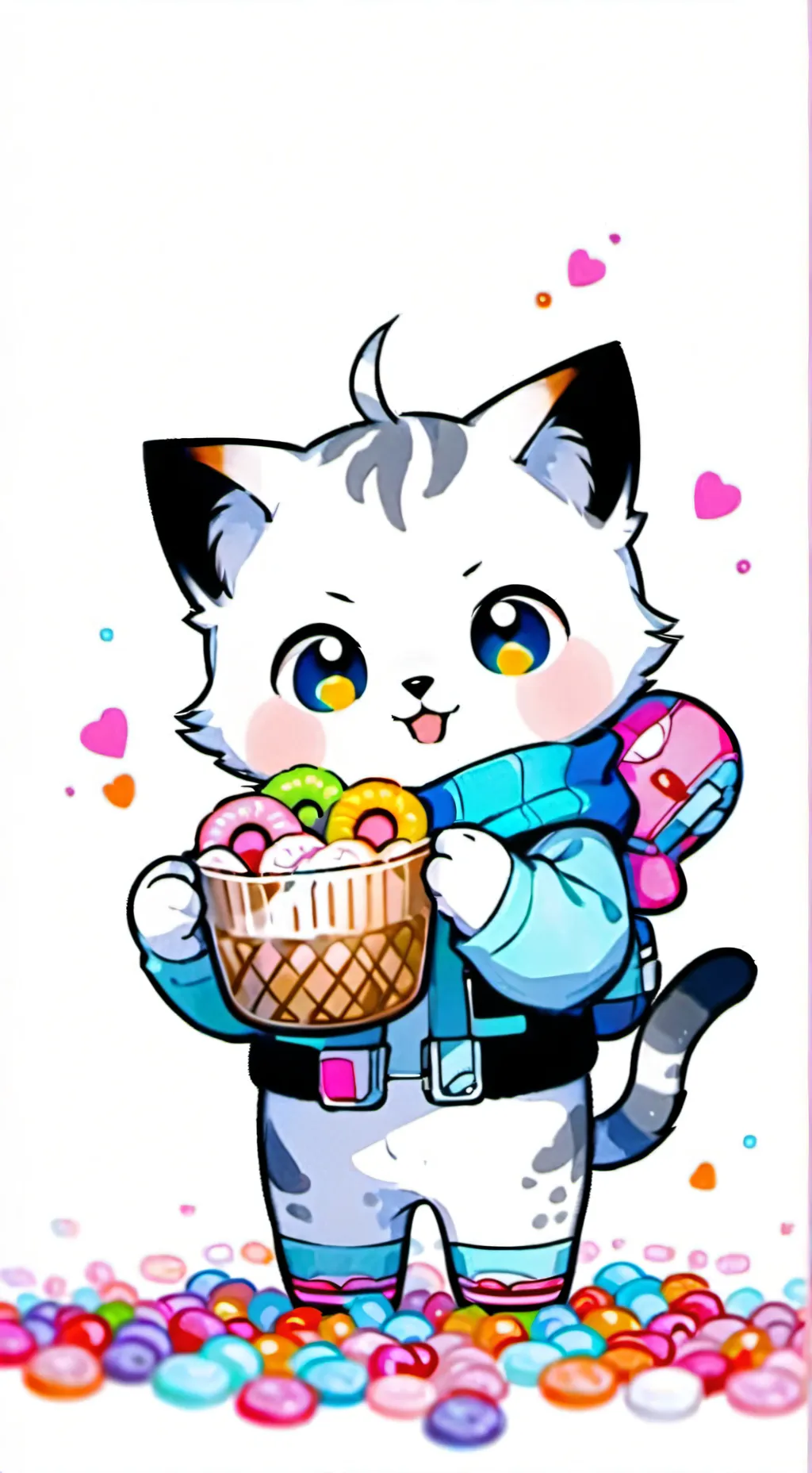 ai character: candy cat poppy pl background