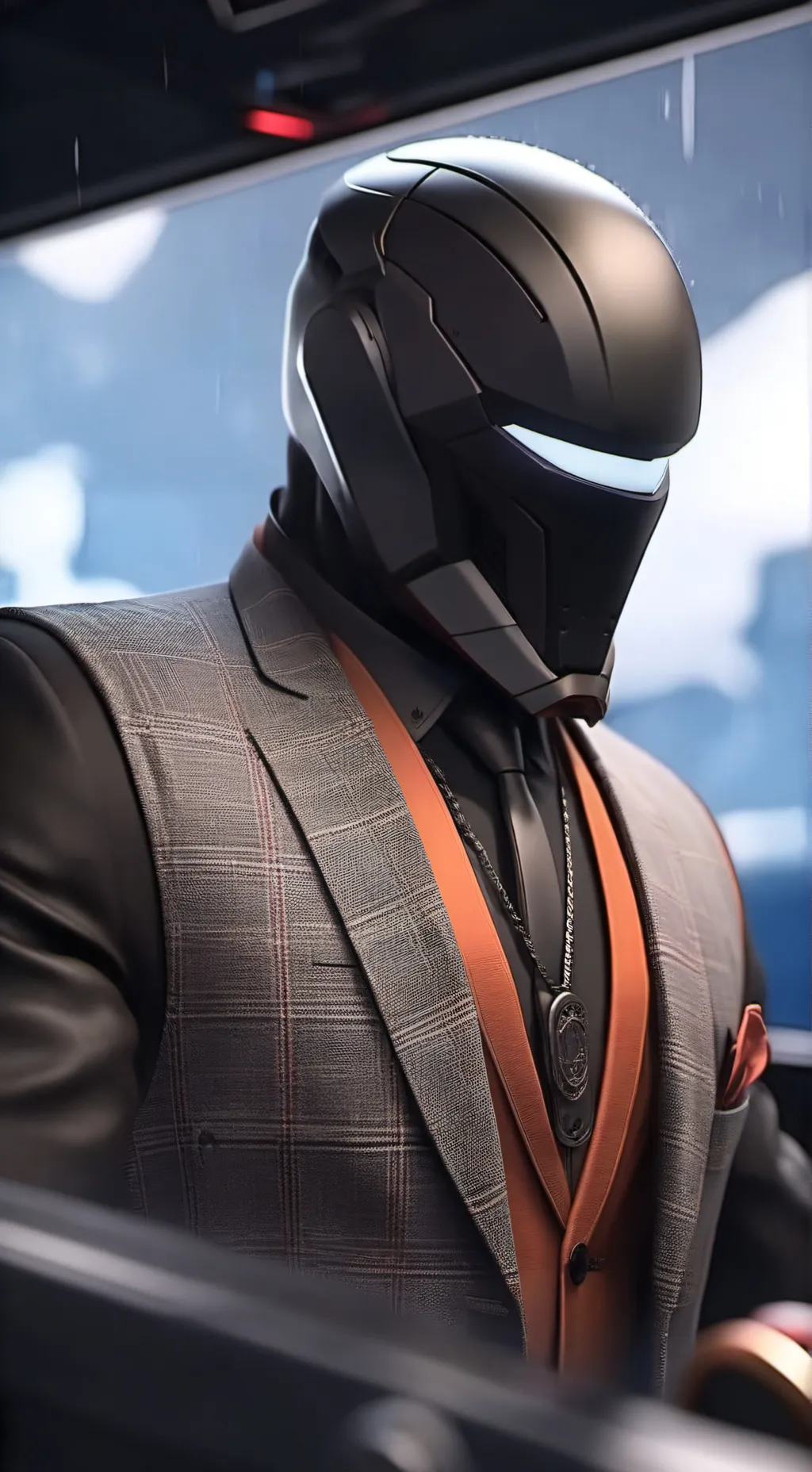 ai character: Dark SpeakerMan  background