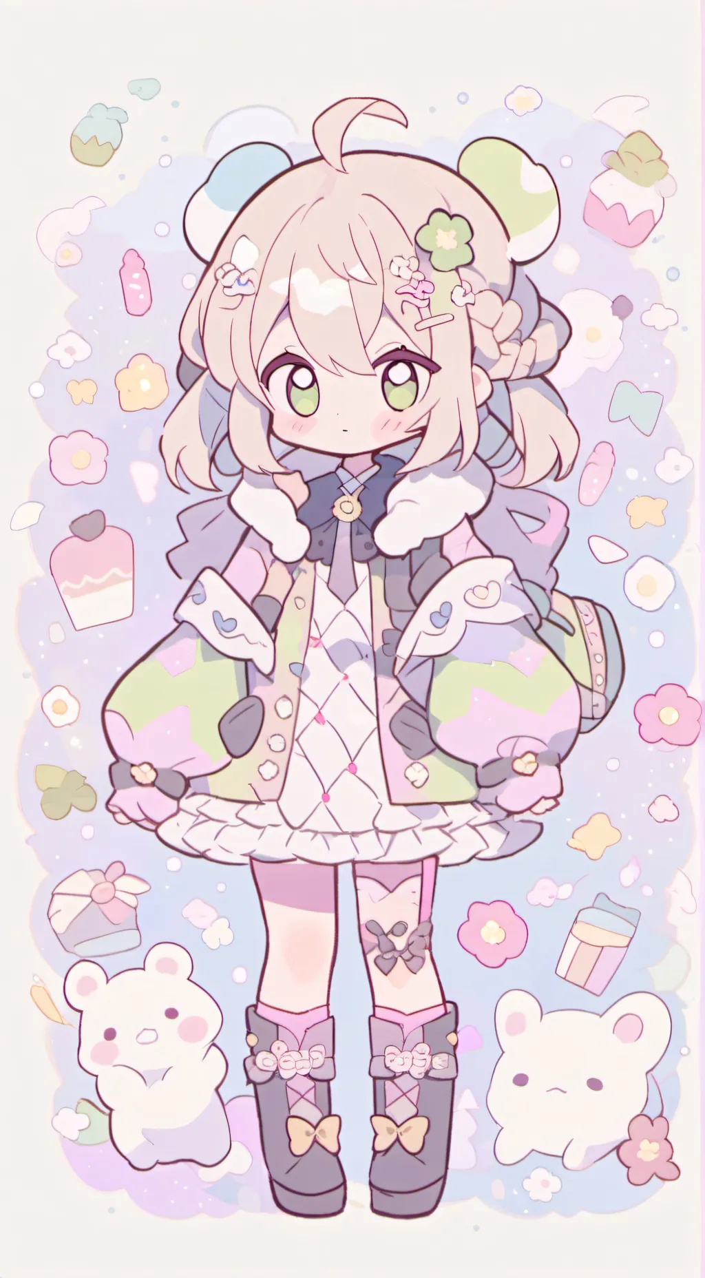 ai character: BluexYelllow background
