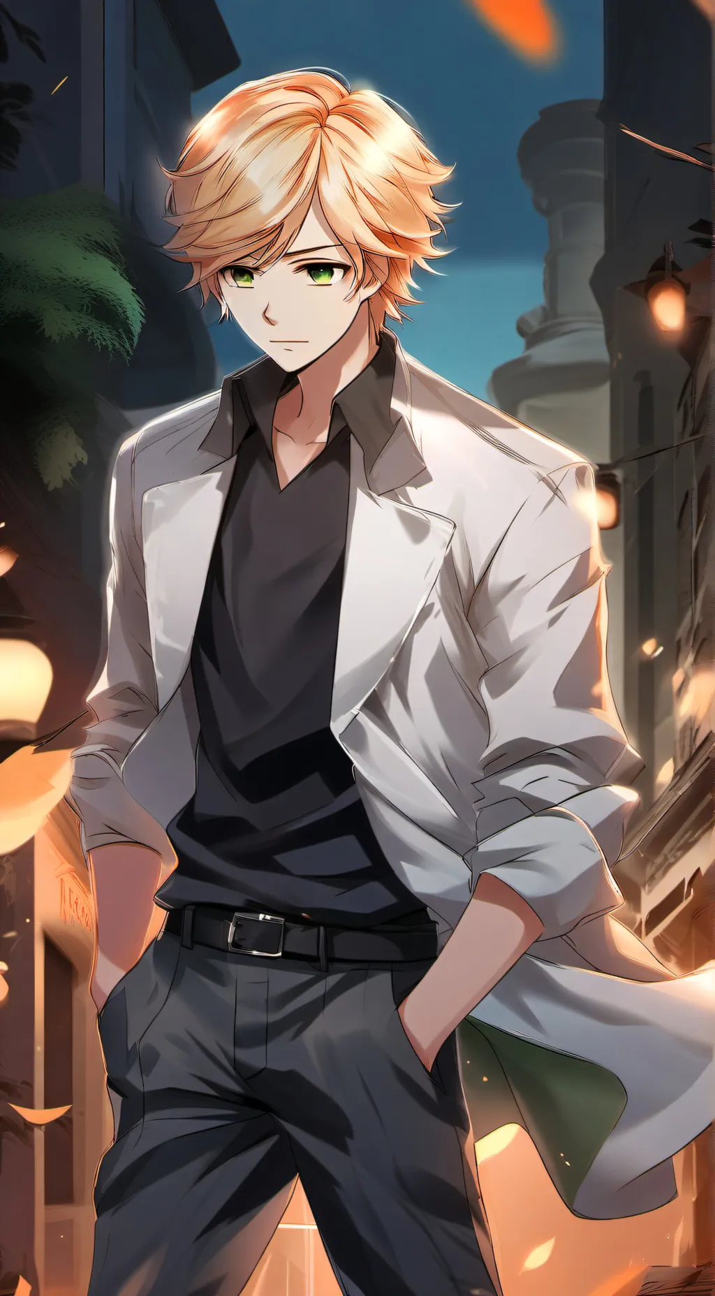 ai character: Adrien x Marinette background