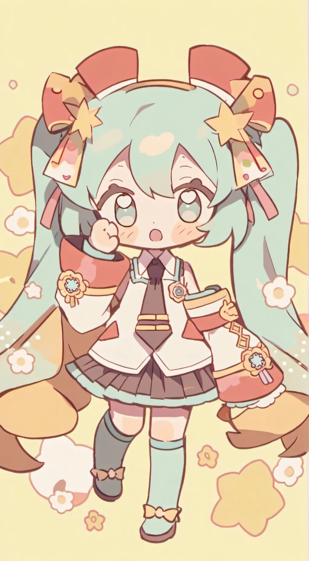 ai character: Hatsune miku ✨🌈 background