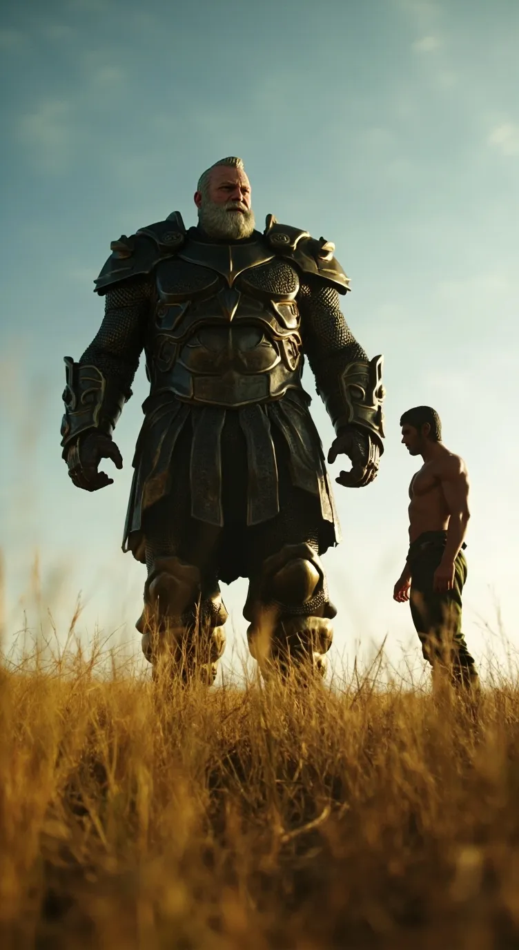 ai character: David vs Goliath  background