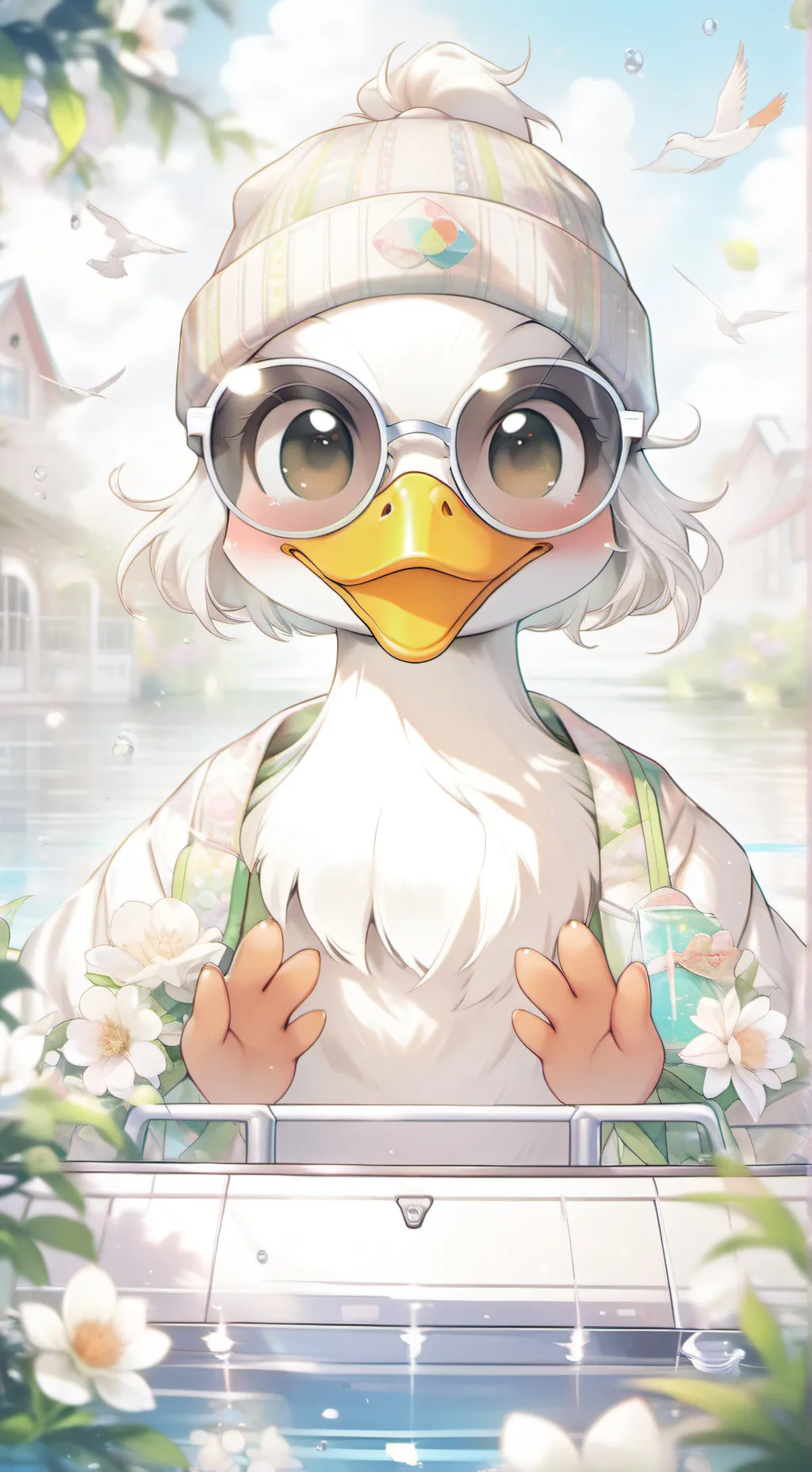 ai character: Sunglasses Quack background