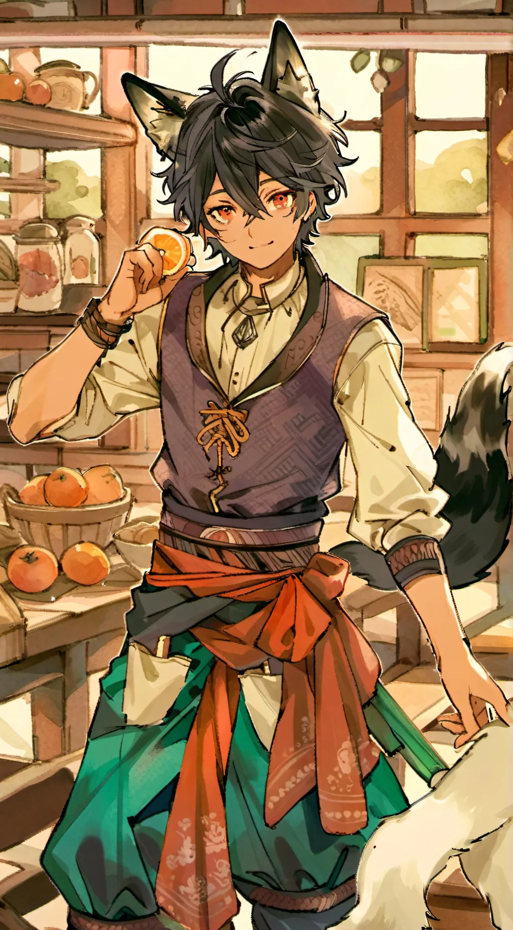 ai character: 🐺🍳Dusty🍳🐺 background