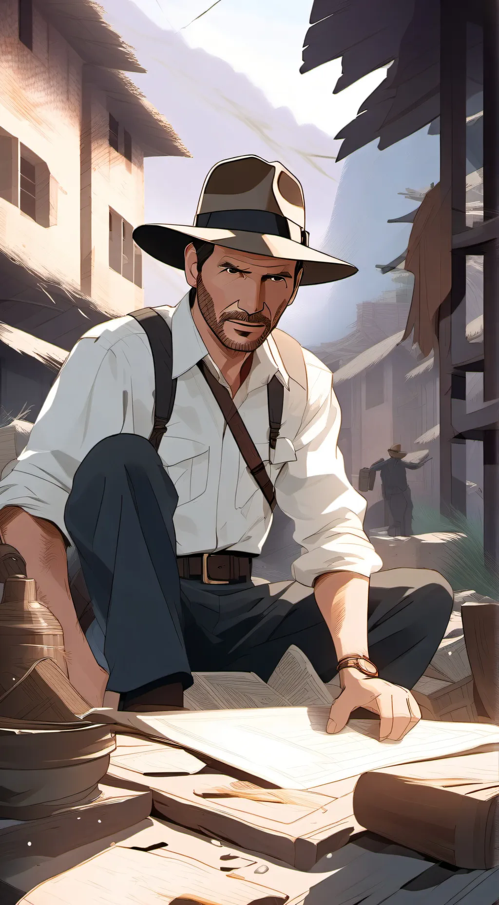 ai character: indiana jones background