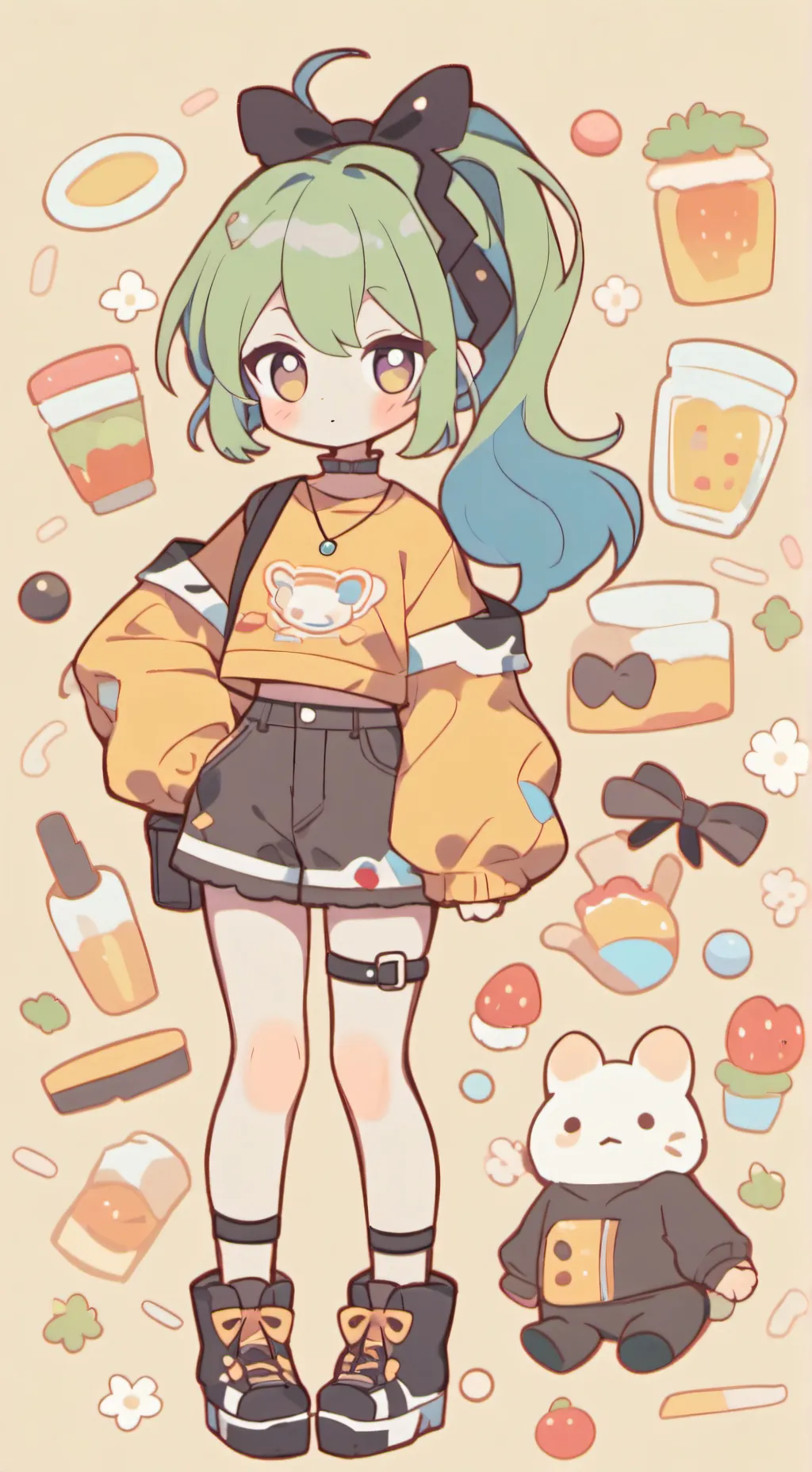 ai character: Mha beach but u🦓 background
