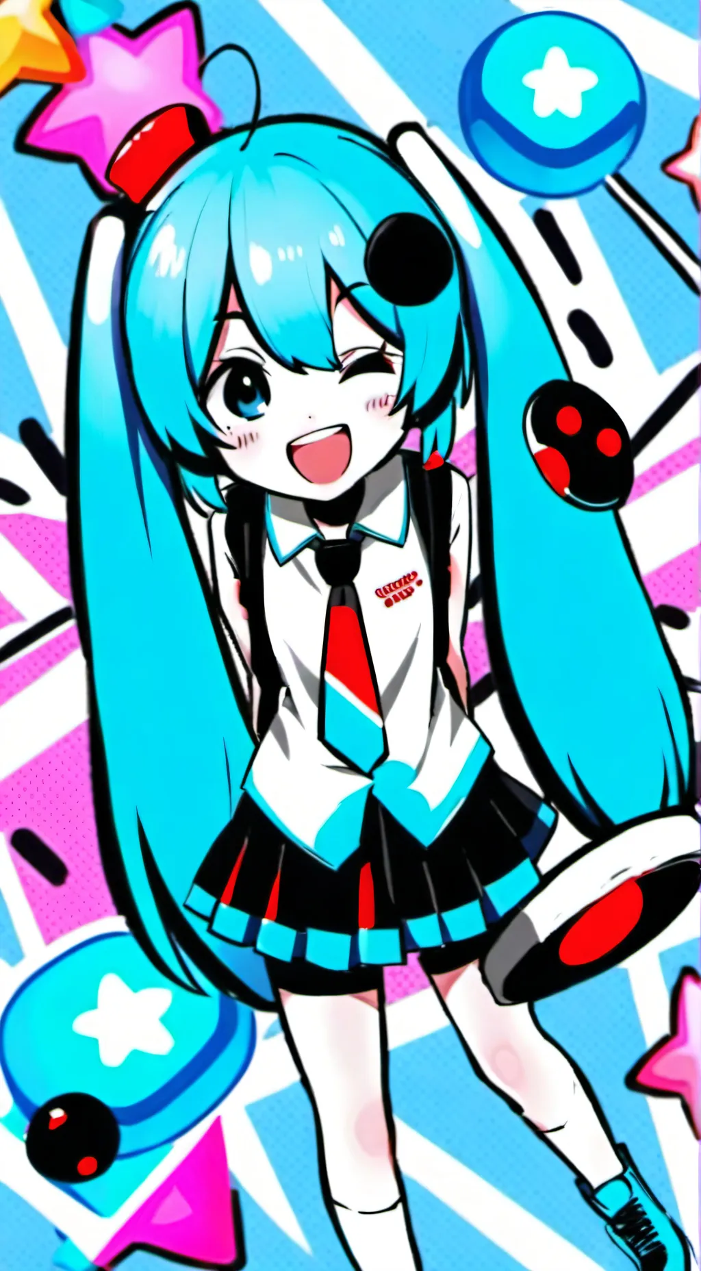 ai character: miku y teto background