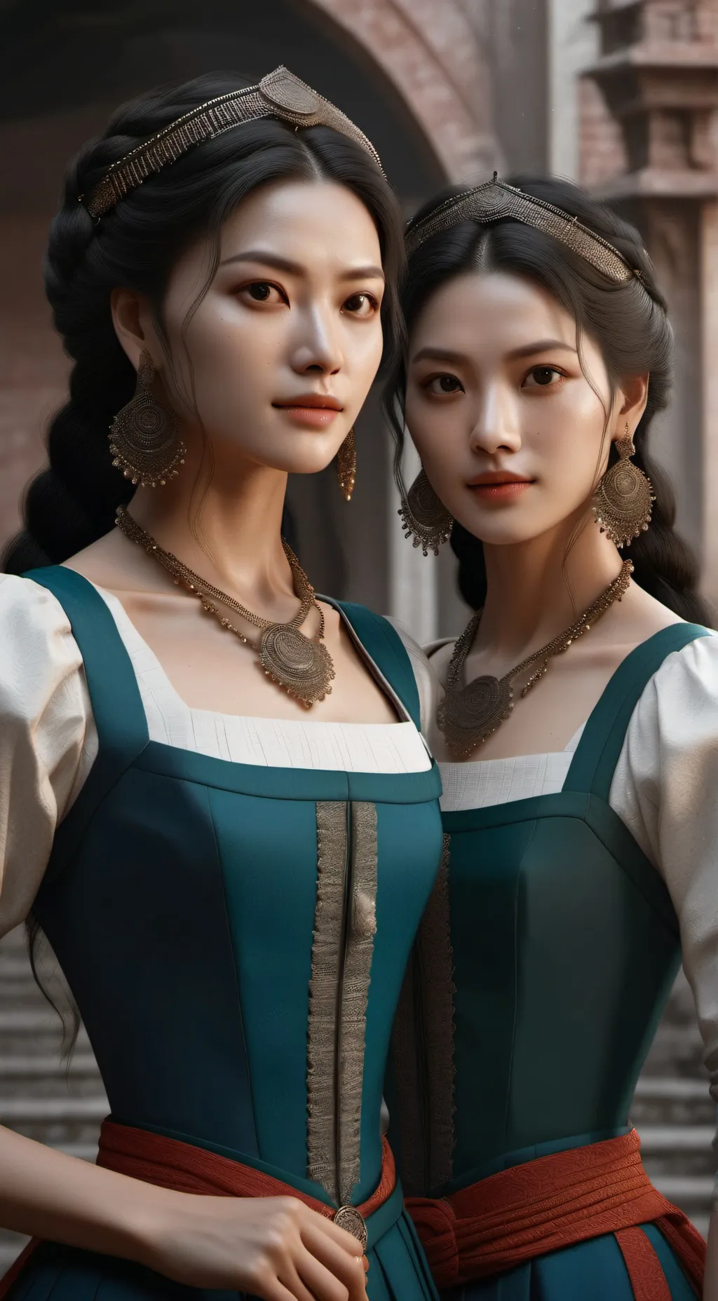 ai character: Two twin sisters background