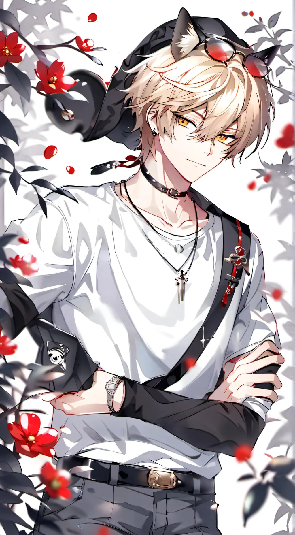 ai character: cat bucky.  background