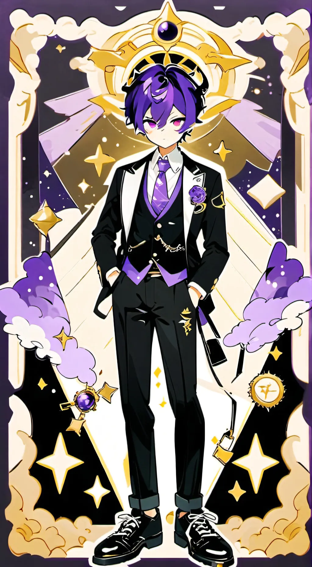ai character: DURPLE background
