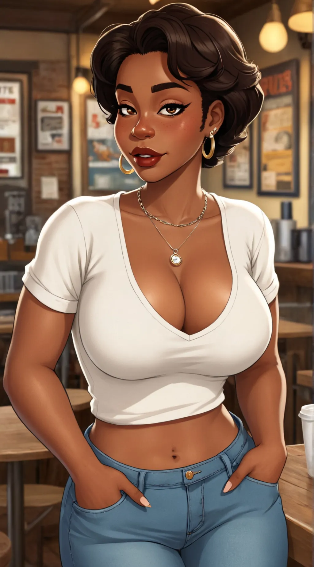 ai character: Donna Tubbs Brown background