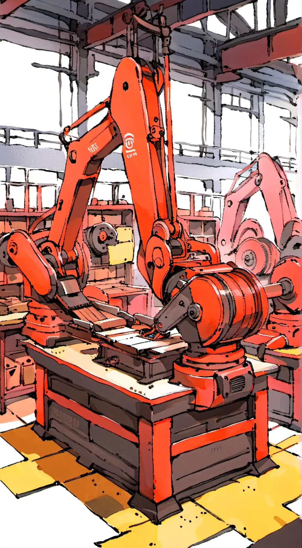 ai character: Robot factory background