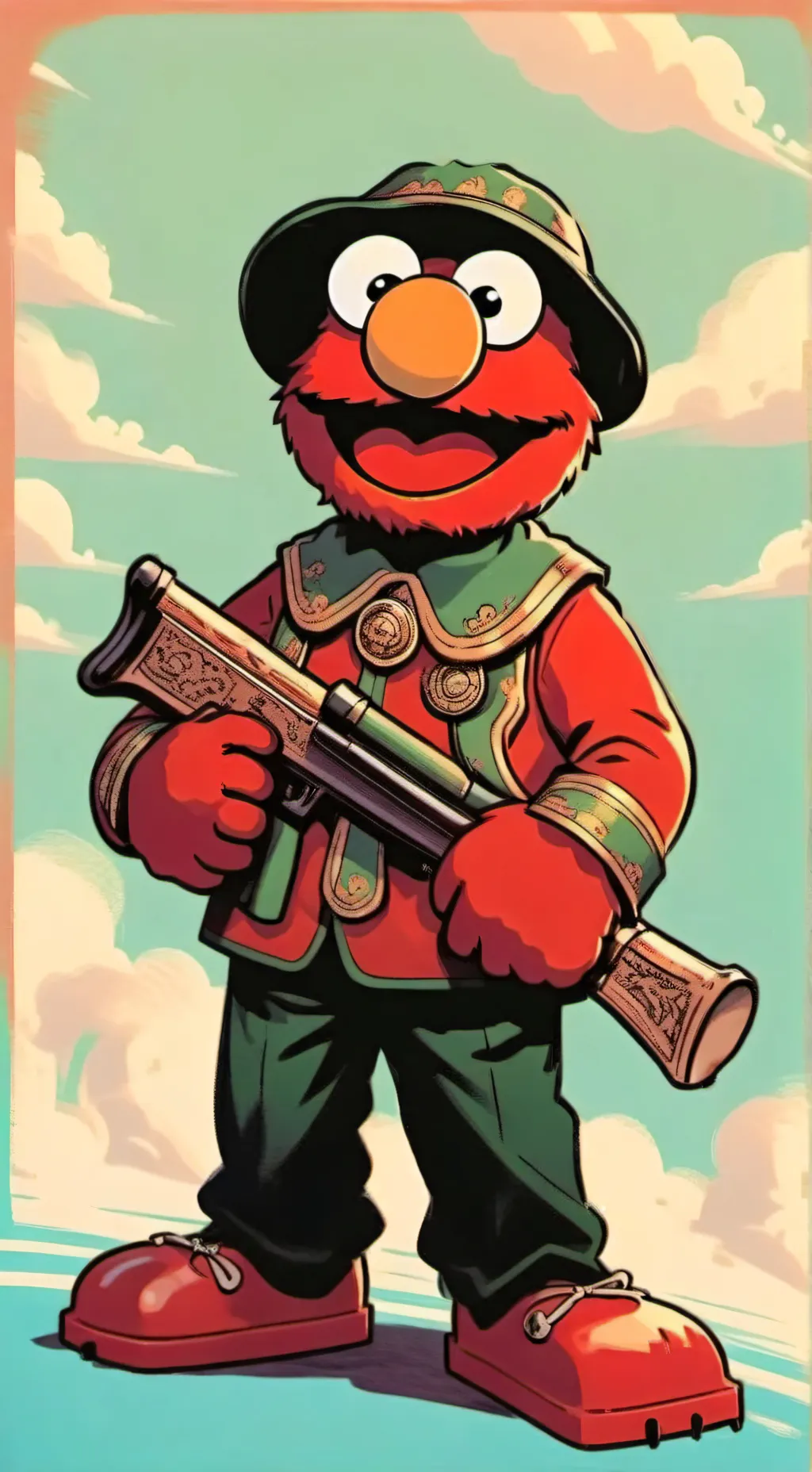 ai character: Elmo background