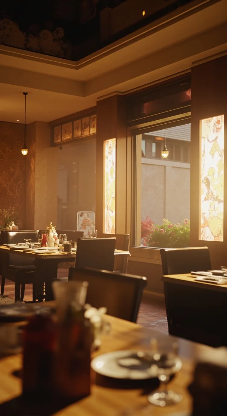 ai character: restaurant date background