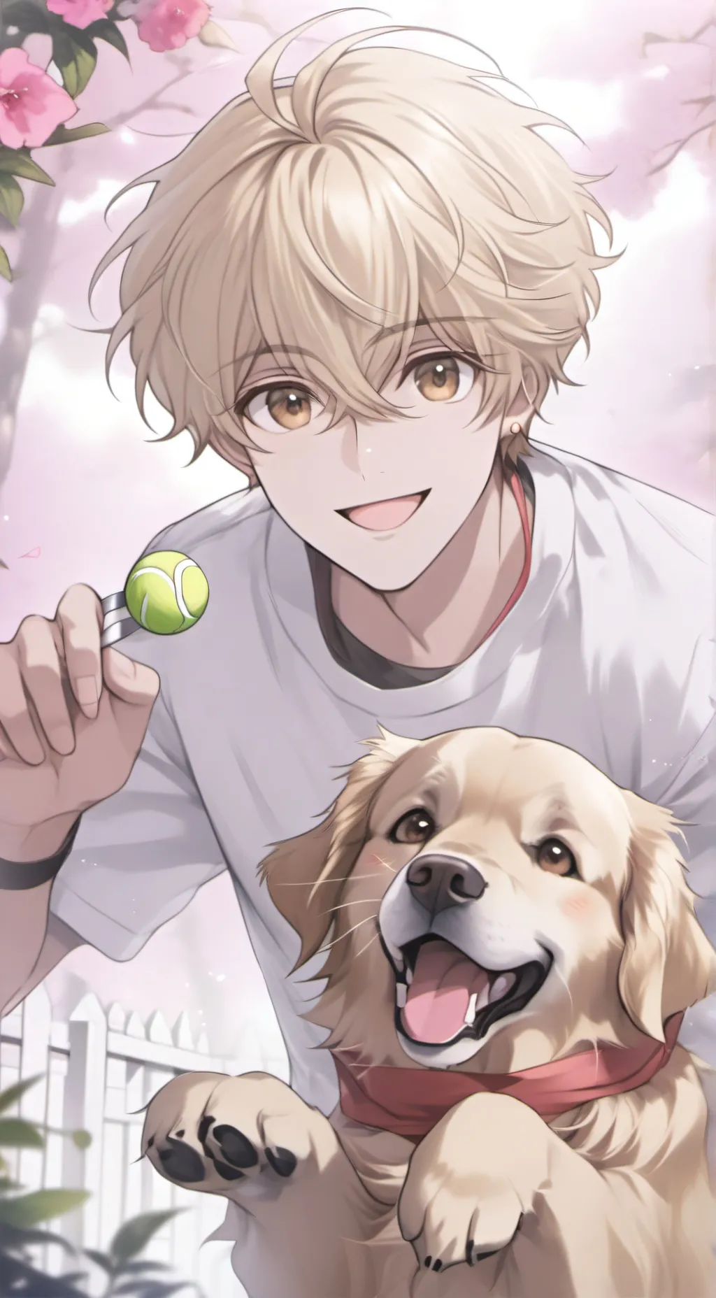 ai character: Golden Paws Furry background