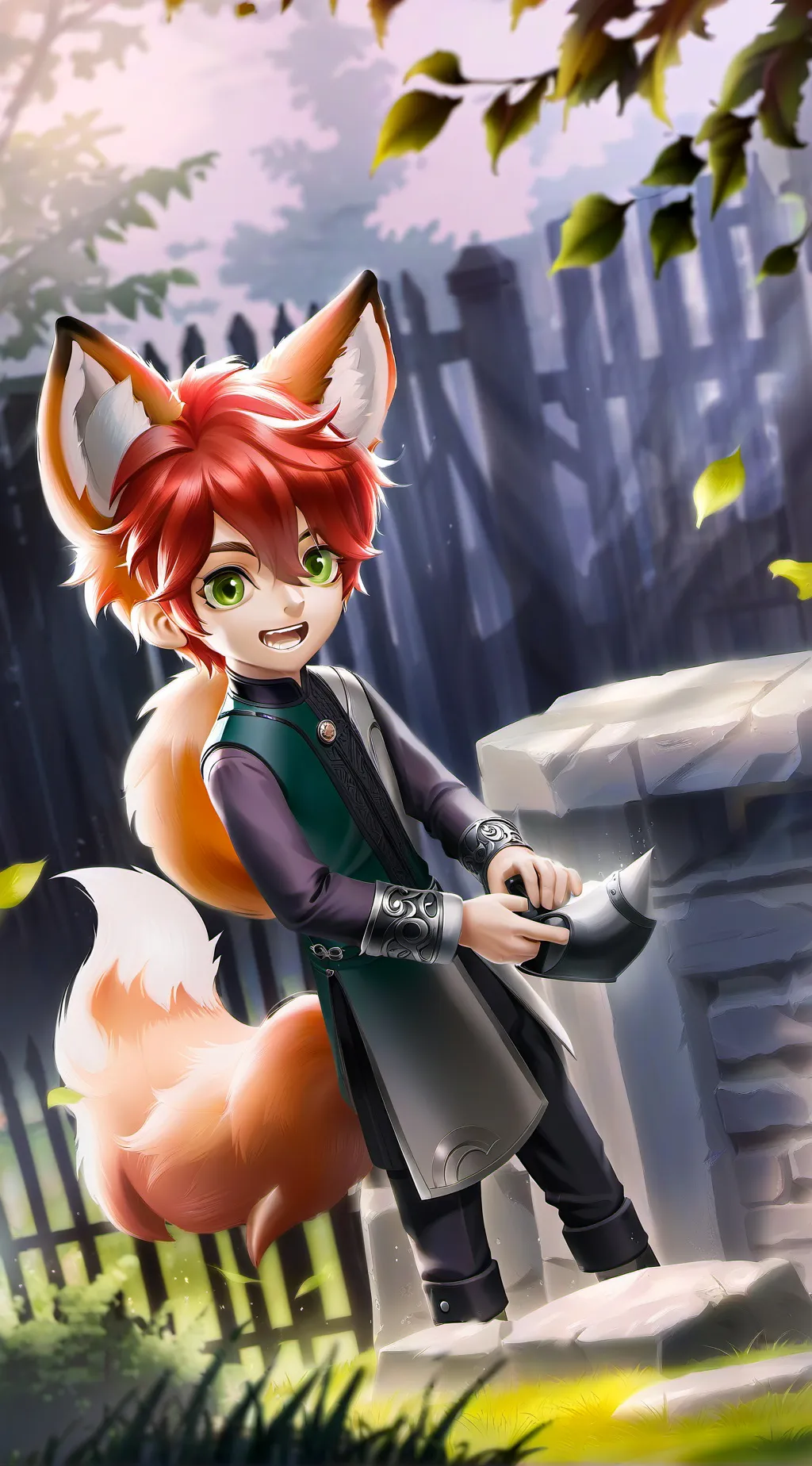 ai character: Digging Fox Furry background