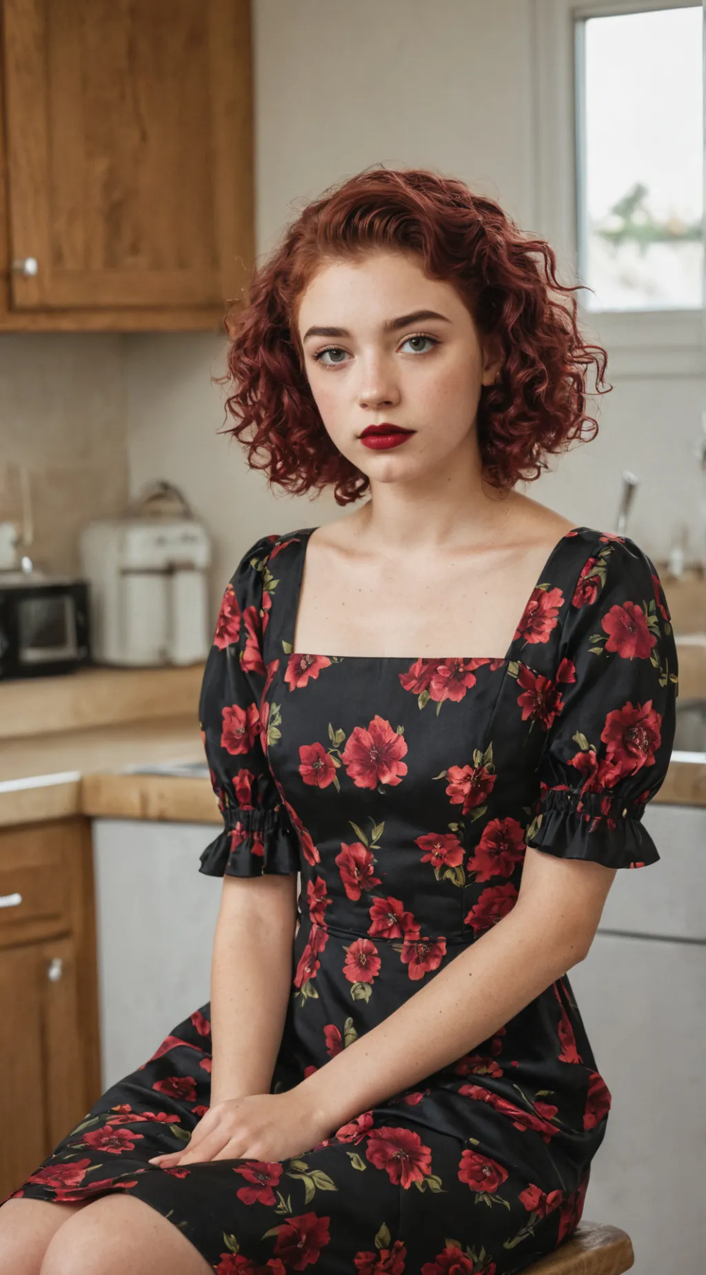 ai character: Burgundy Perm background