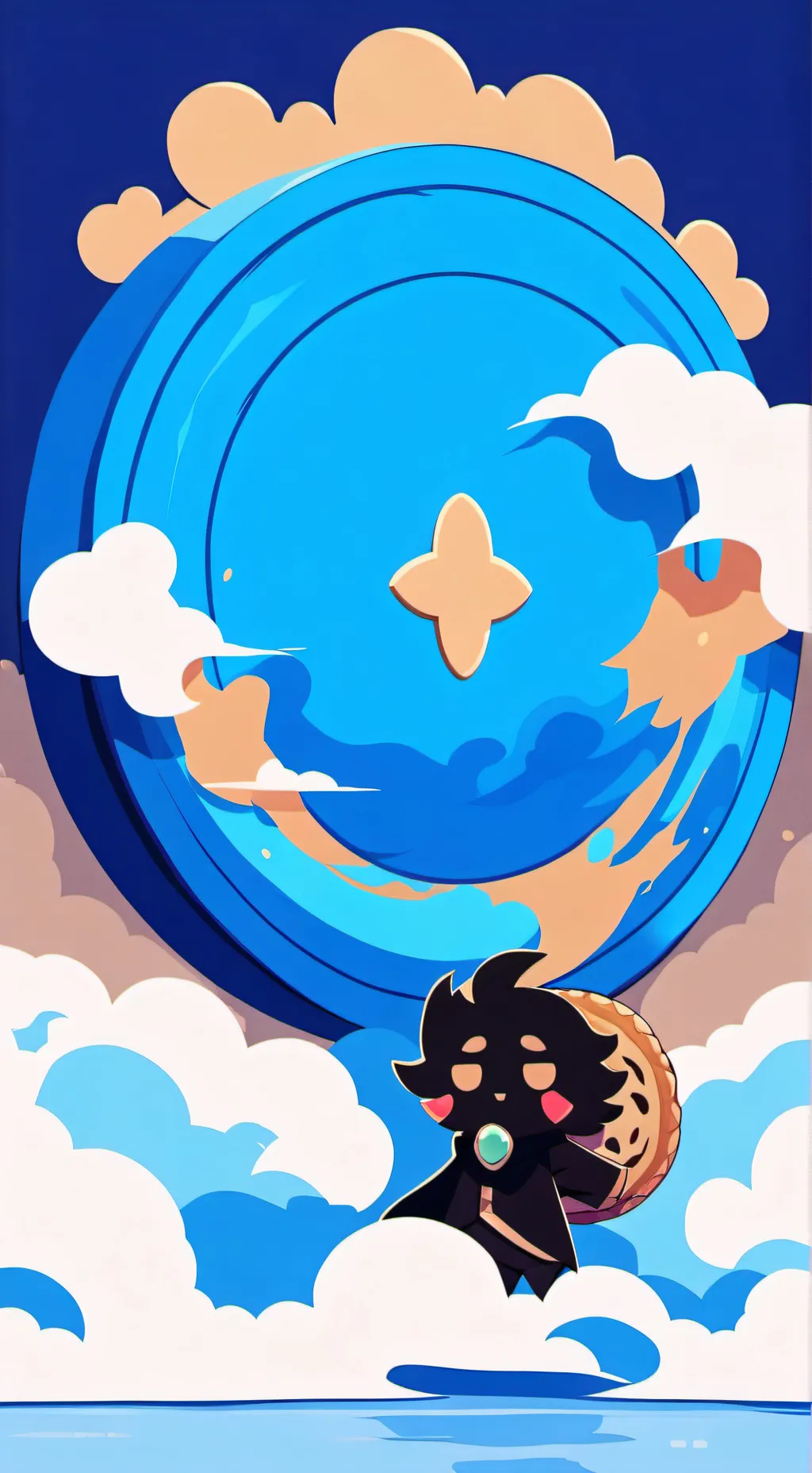 ai character: shadow milk cookie background