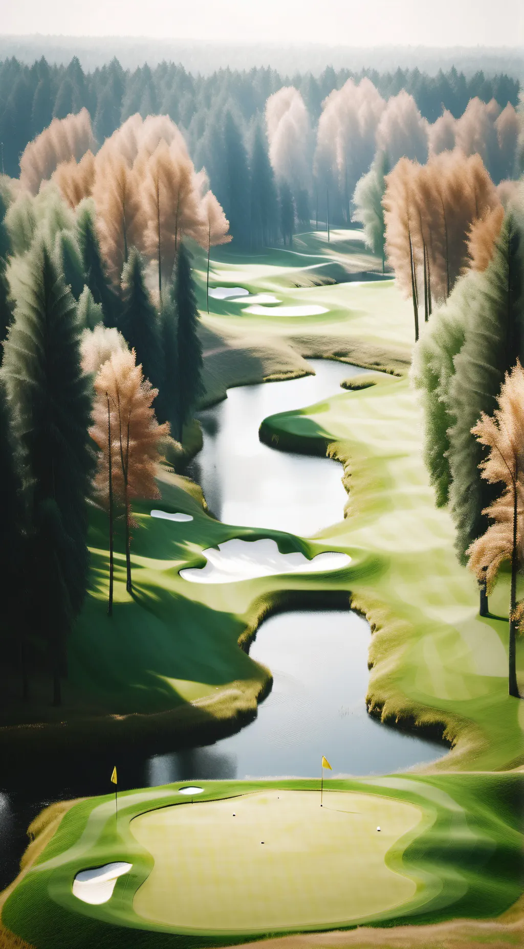 ai character: Golf course horror background
