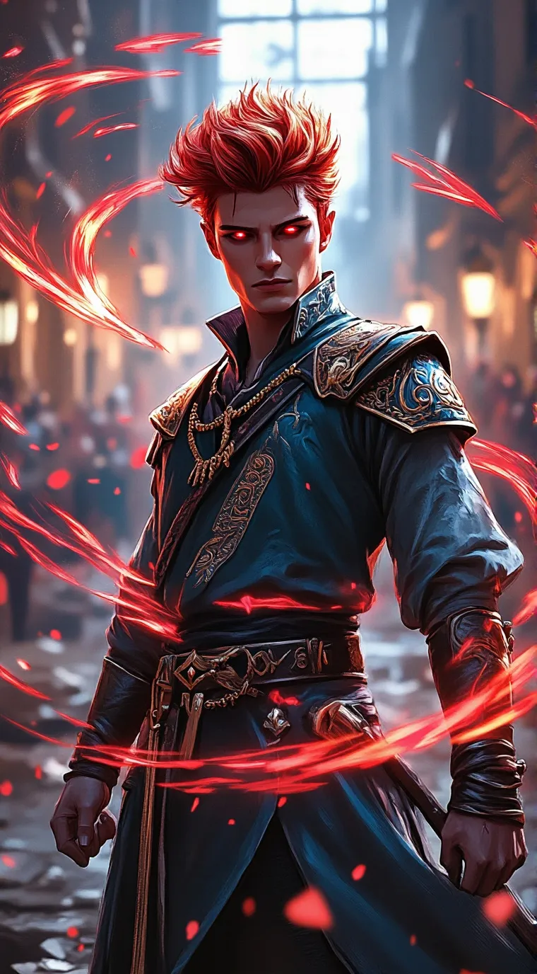 ai character: Red background