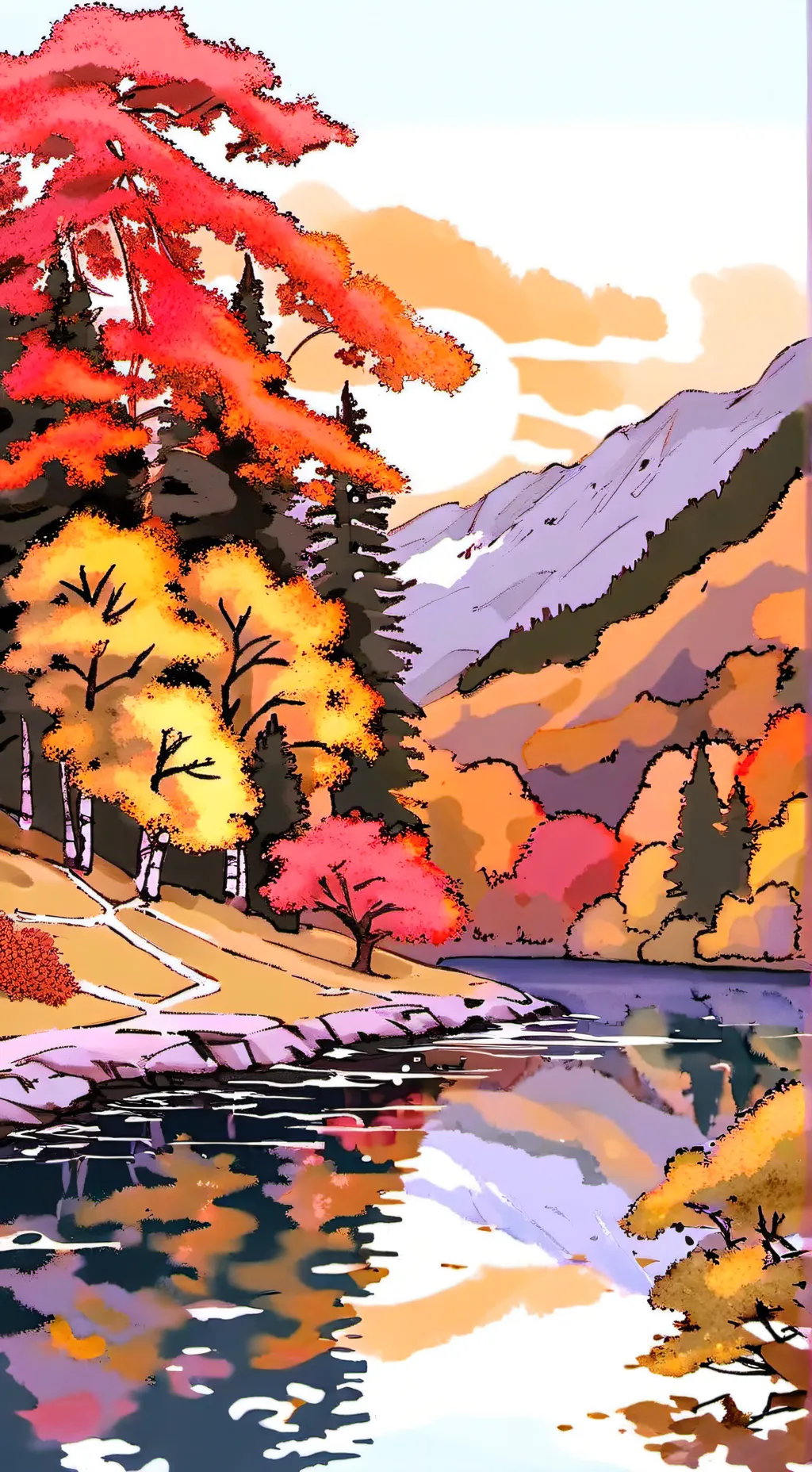 ai character: lake background