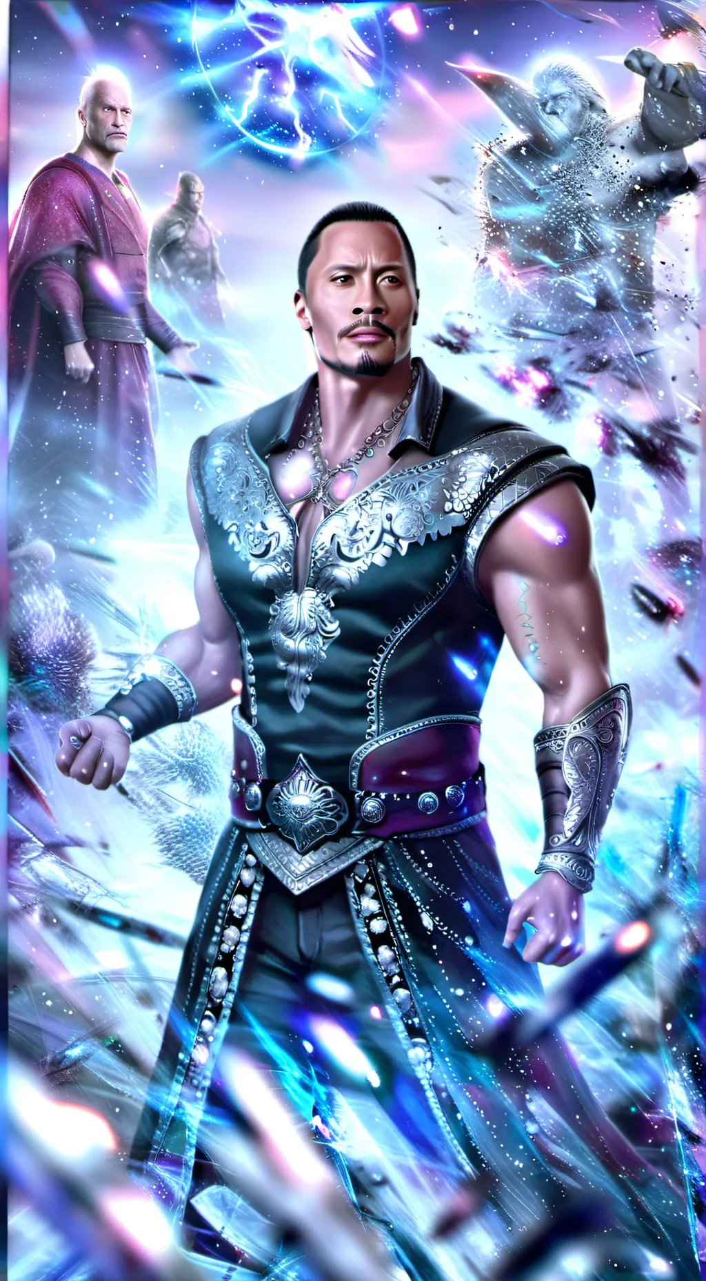 ai character: Dwayne Johnson  background