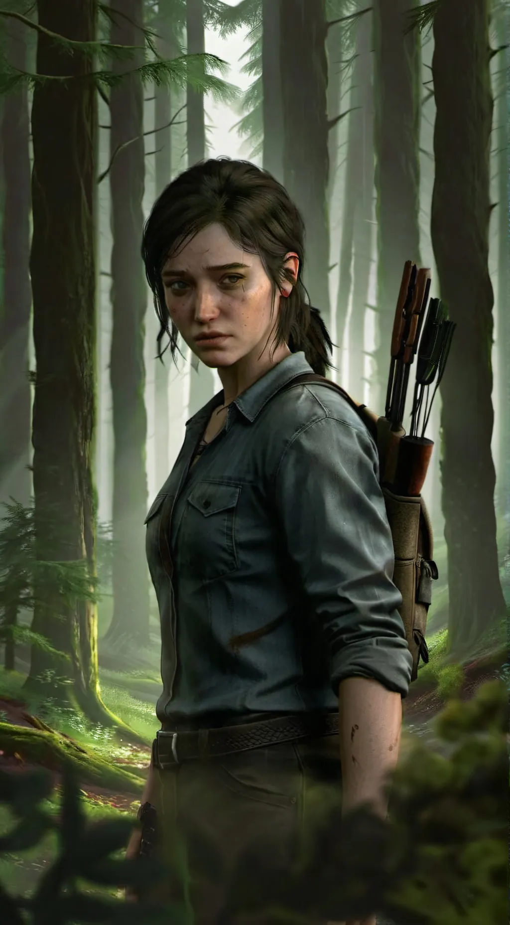 ai character: Ellie Williams background