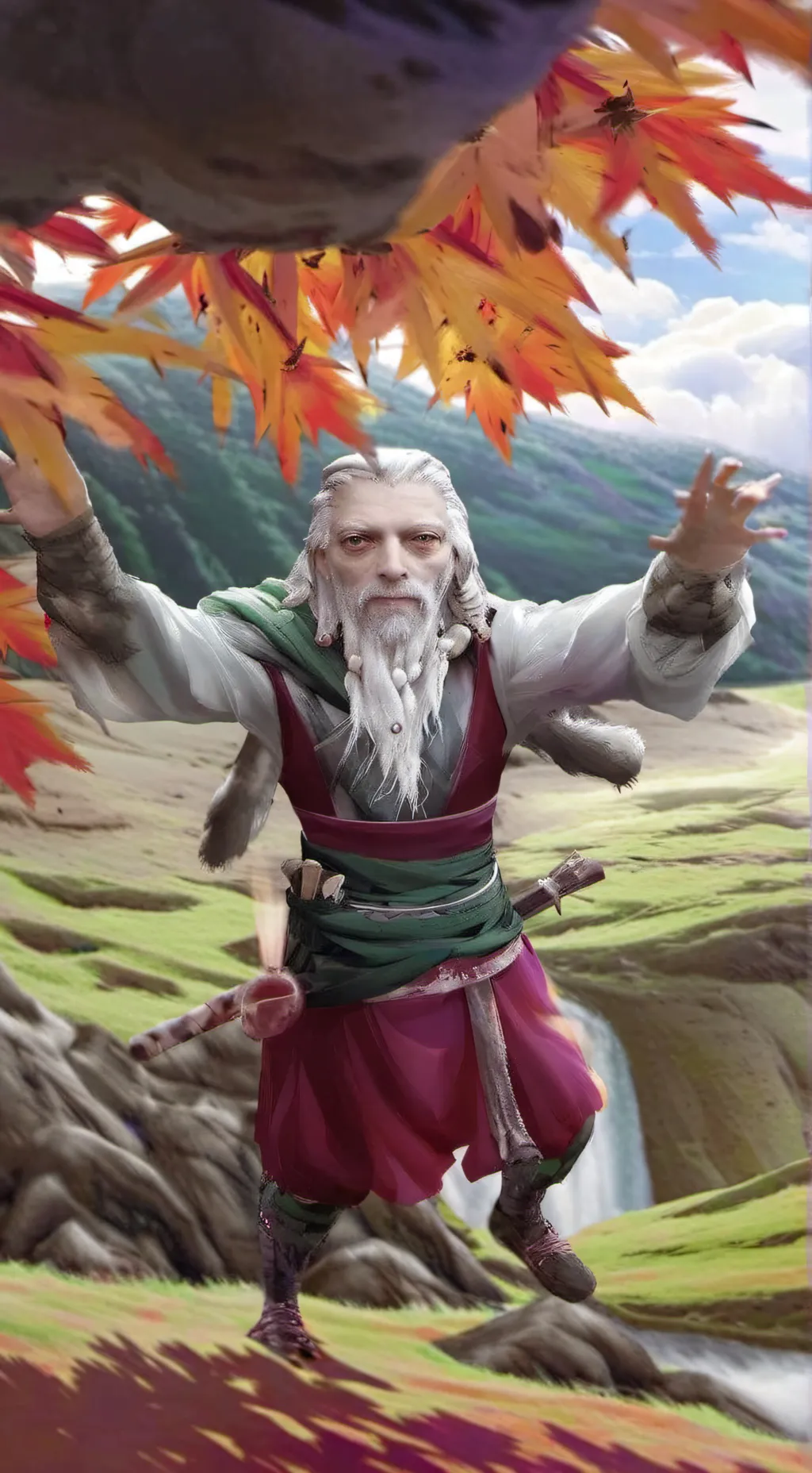 ai character: Gramp Mc scoffery  background