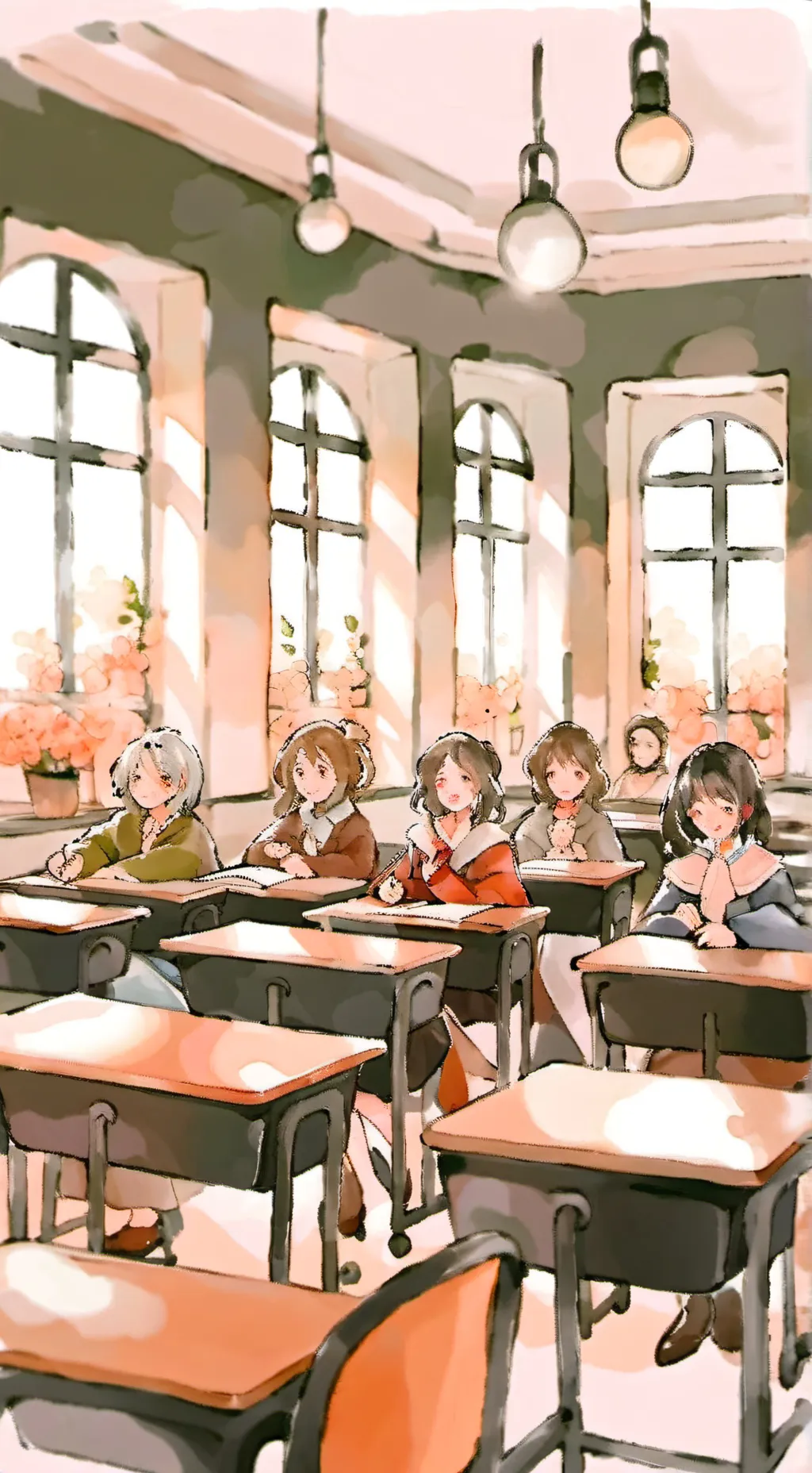 ai character: girl class only background
