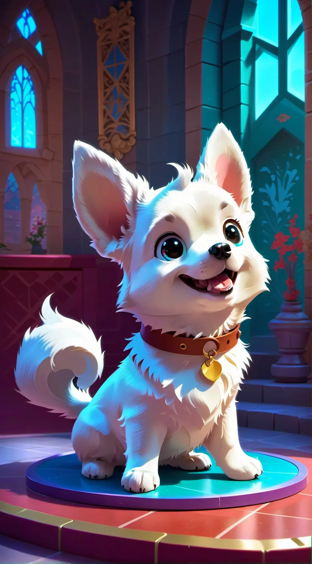 ai character: cute dog background