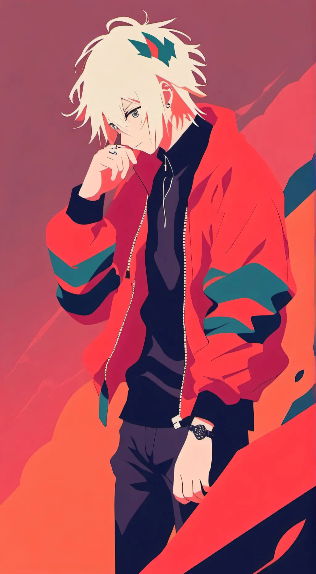 ai character: Bakugo profesor .  background