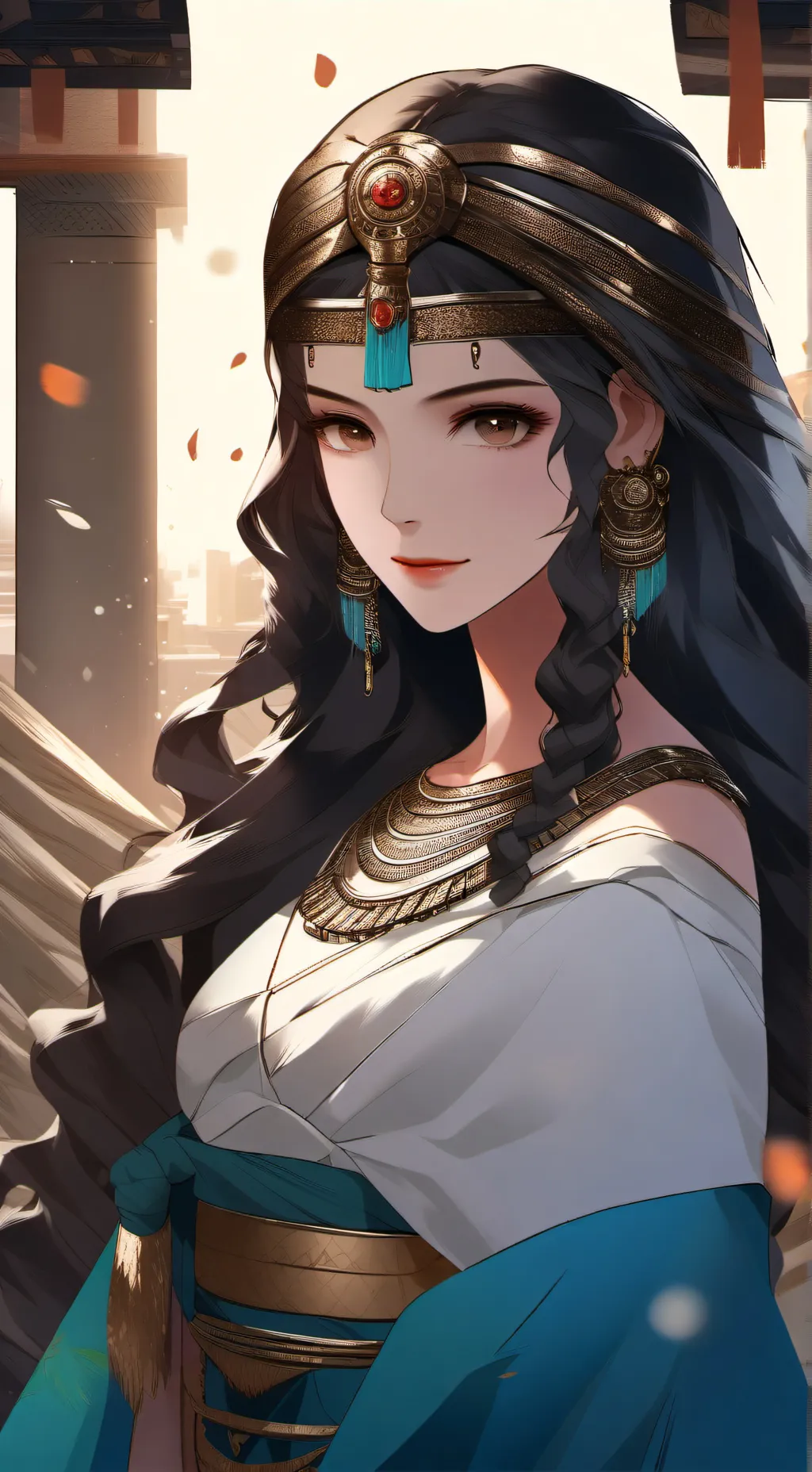 ai character: Cleopatra  background