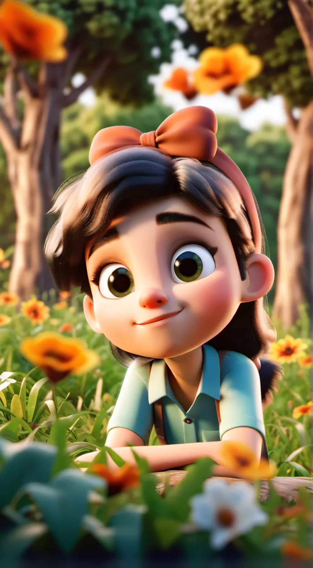 ai character: ella es ami background